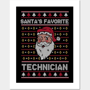 Santa's Favorite Technician // Funny Ugly Christmas Sweater // Tech Holiday Xmas Posters and Art